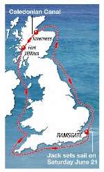 Jack's route around Britain