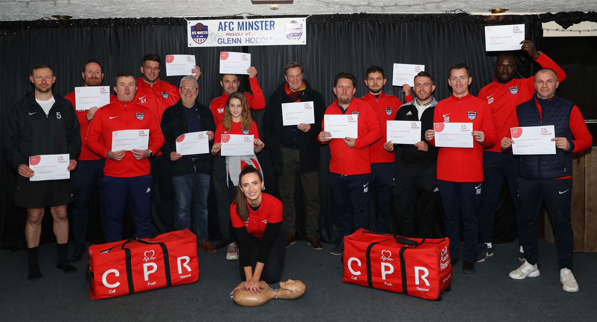 Glenn Hoddle was at AFC Minster FC, Sheppey Sports Ground sharing life-saving skills in partnership with the British Heart Foundation. Picture: Andy Jones