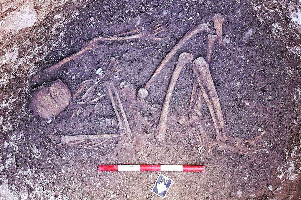 The Iron Age skeleton. Pic: Dan Thompson