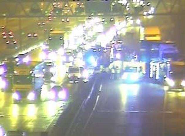 The incident on the A2. Pic: Highways England