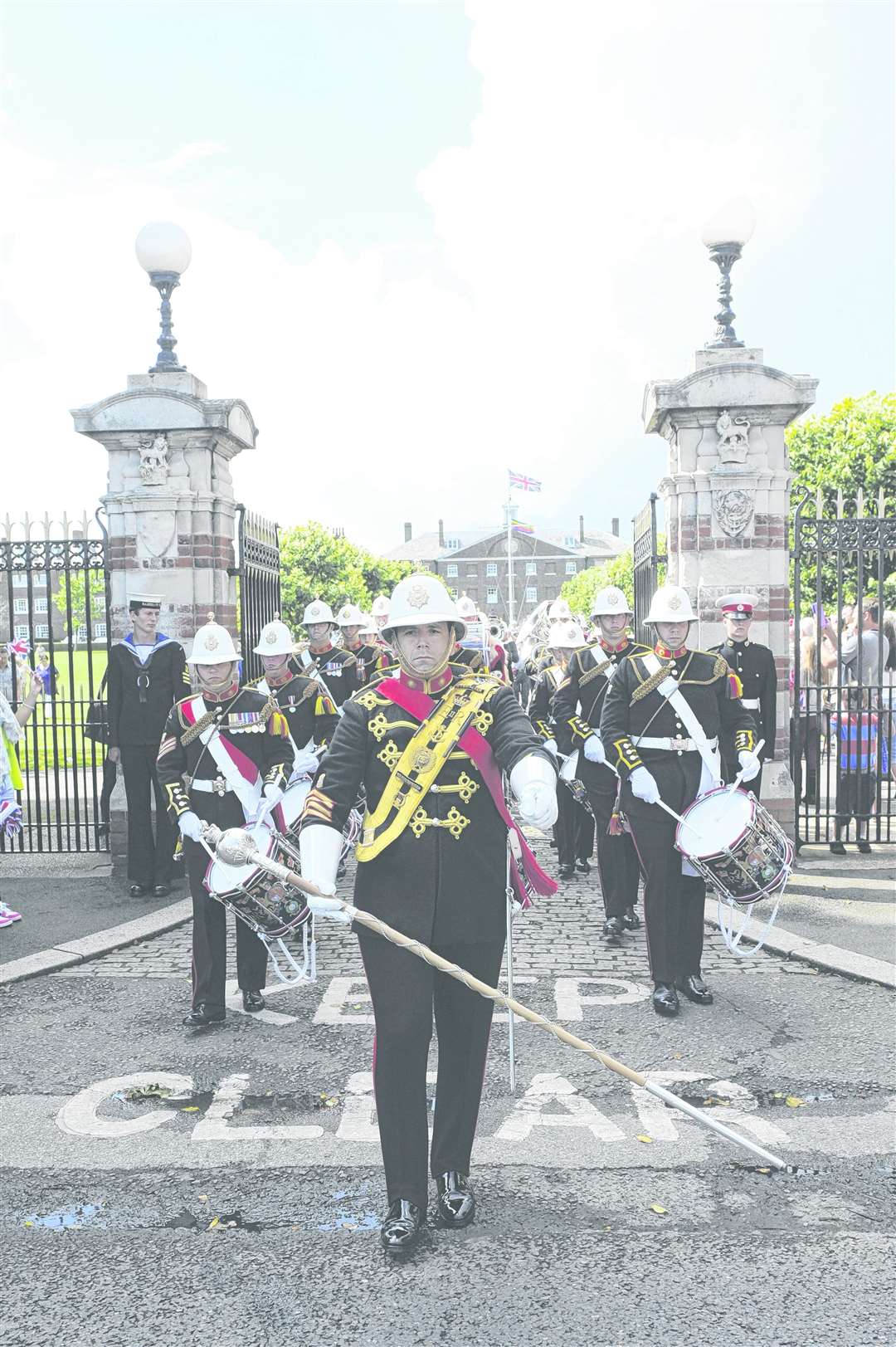 Royal Marines Band Collingwood parades from Jubilee Gate to Walmer Green to join Portsmouth Band at the concert. Picture: Tony Flashman