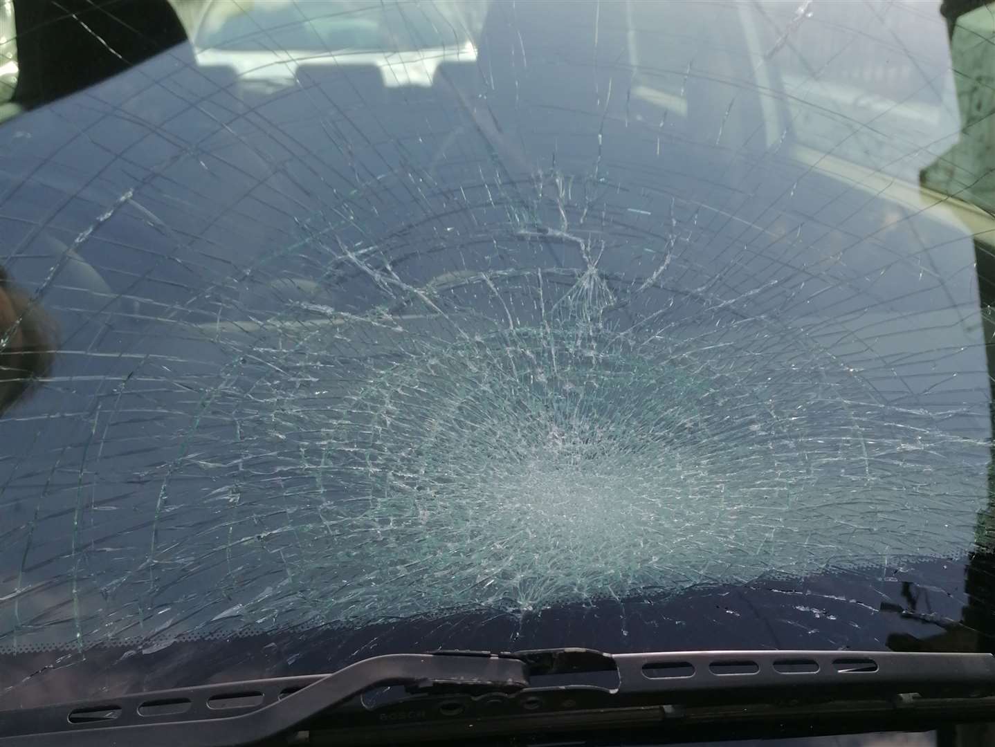 Car wind screens were smashed during the rampage