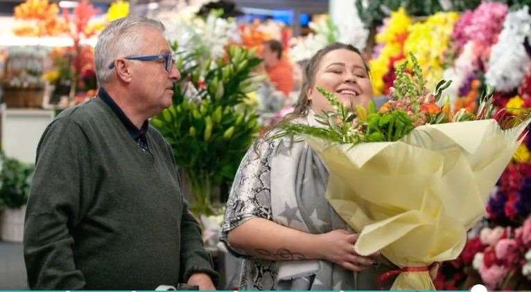 Millie Bowell works at her grandfather's florist, Priory Flowers in Dartford. Photo: ITV