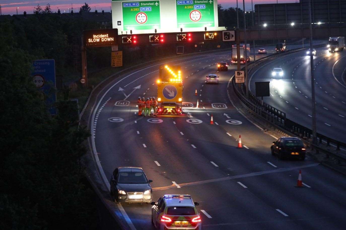 A car was abandoned near the Dartford Tunnel Picture: UKNIP