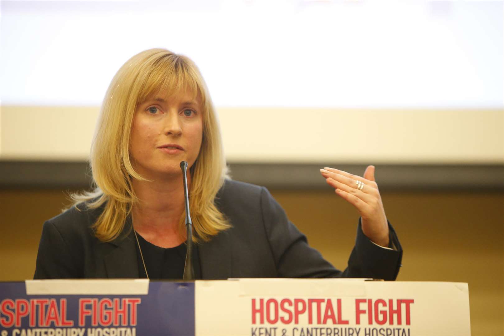 Public meeting over the future of the Kent and Canterbury Hospital.Pictured is Canterbury MP Rosie Duffield.Canterbury Academy, Knight Avenue, Canterbury.Picture: Andy Jones FM4813072 (2462640)