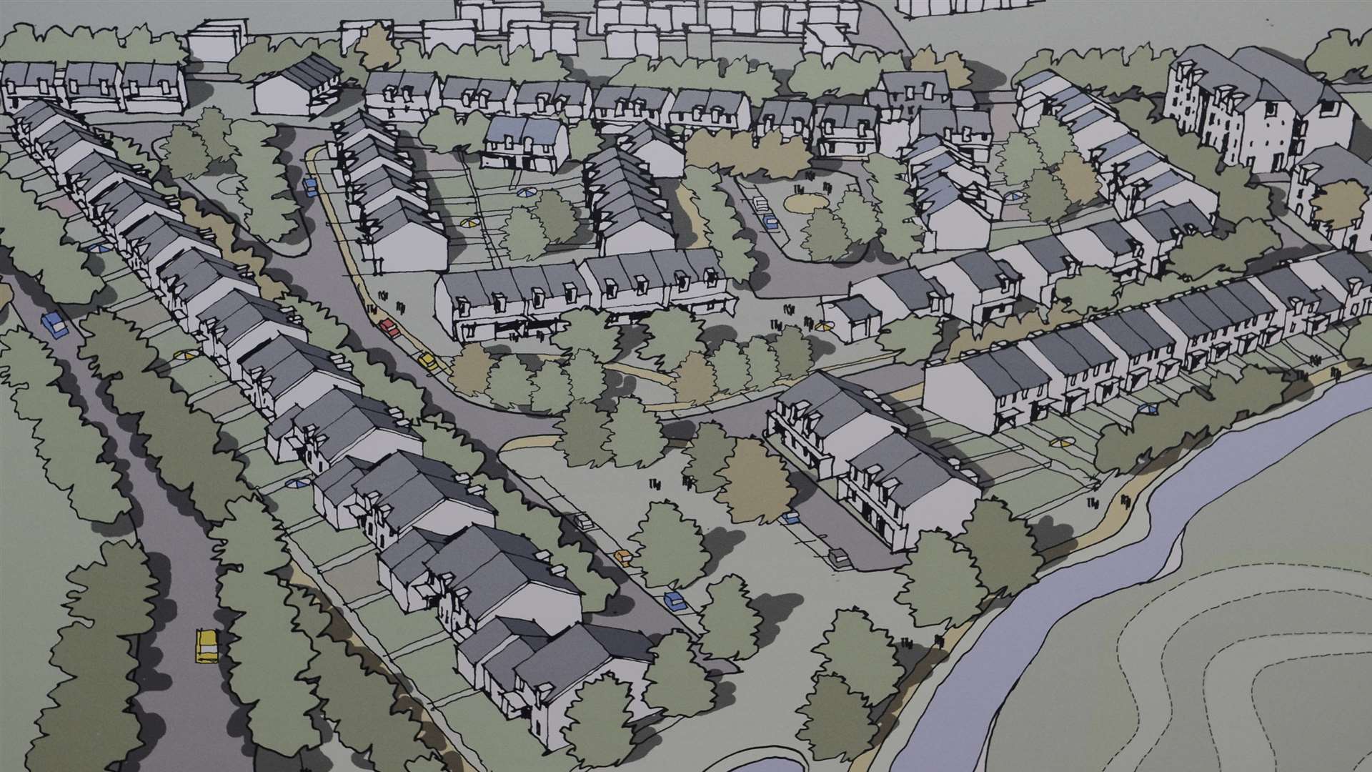 Artist's impression of the new housing development in Power Station Road.
