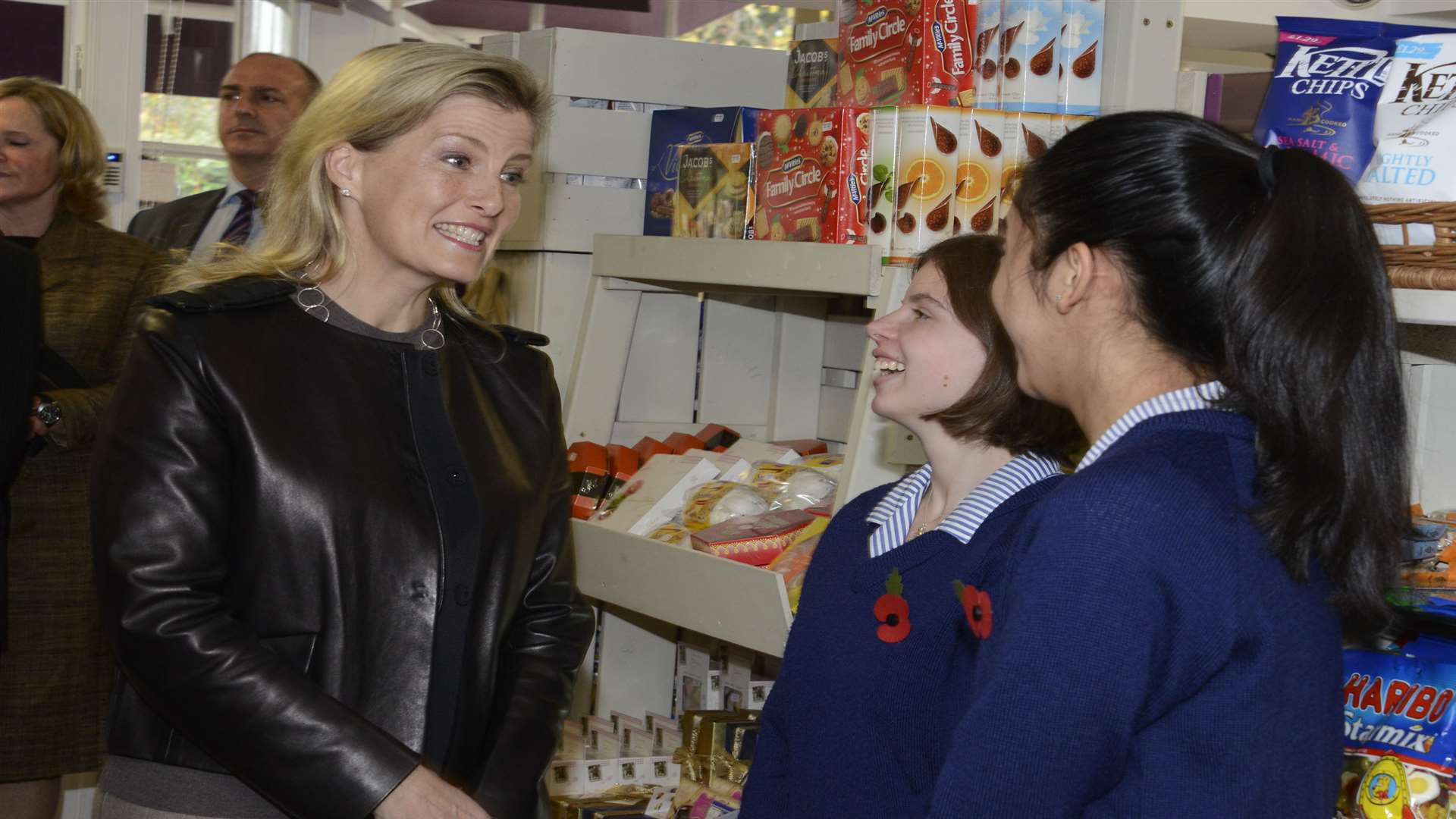 Sophie meets Benenden pupils Natasha Wyke and Adeira Ariez who volunteer at the shop