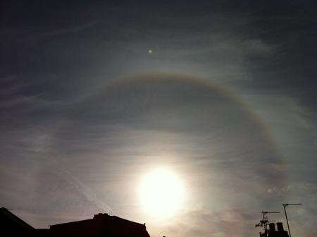 I saw this halo around the sun on Sunday 8th August 2011.