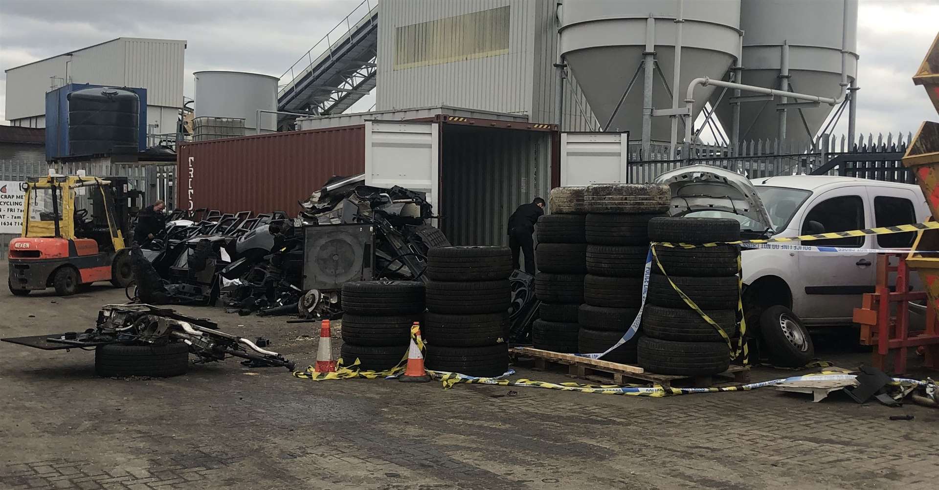 Hundreds of parts of suspected stolen Range Rovers found in container in Royal Eagle Close, Medway City Estate