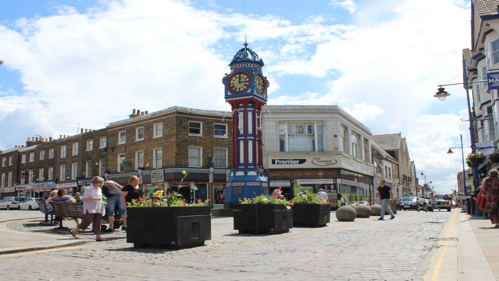 The colourful clocktower in Sheerness