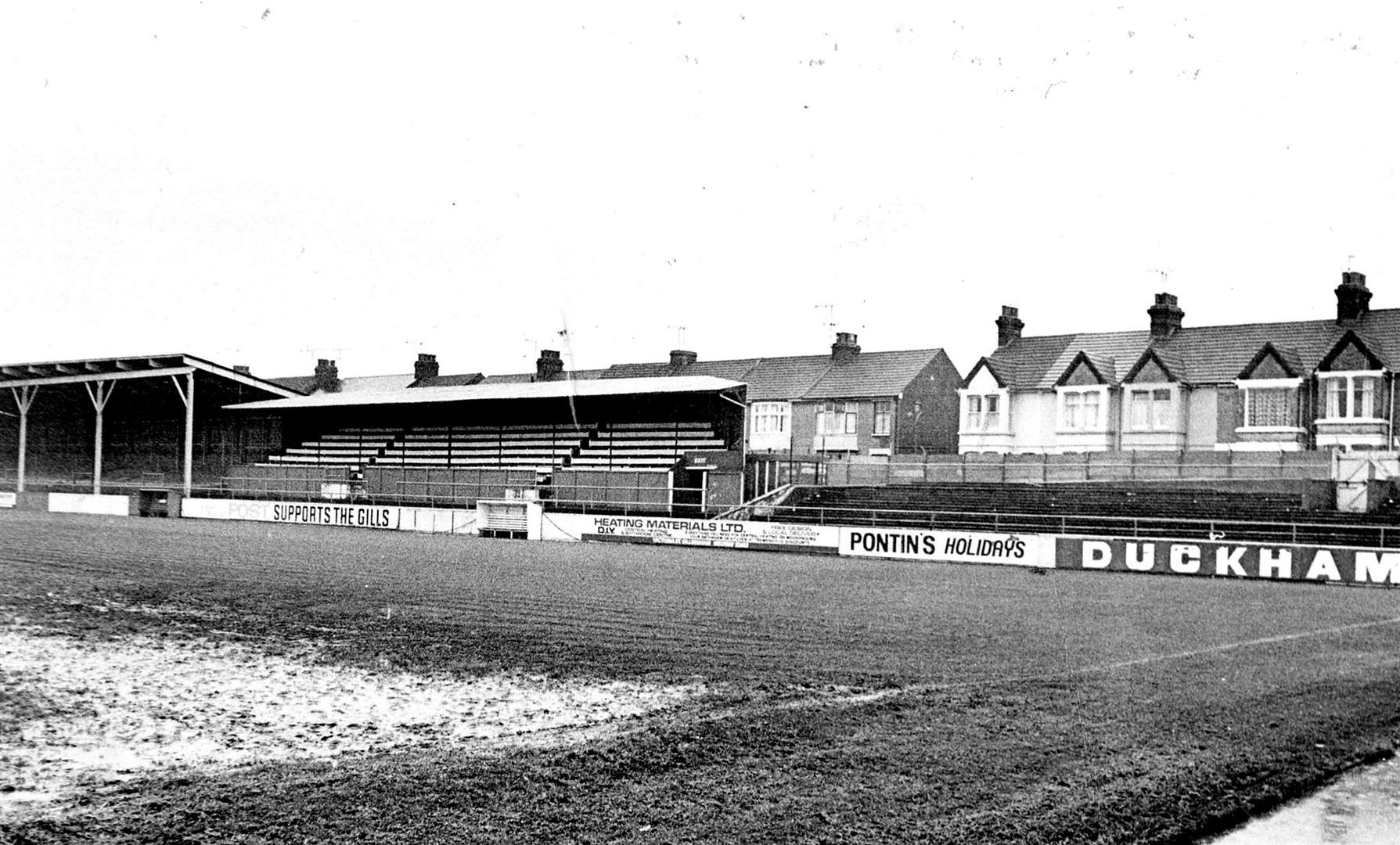 Priestfield Stadium, showing the 1978 Gordon Road Stand