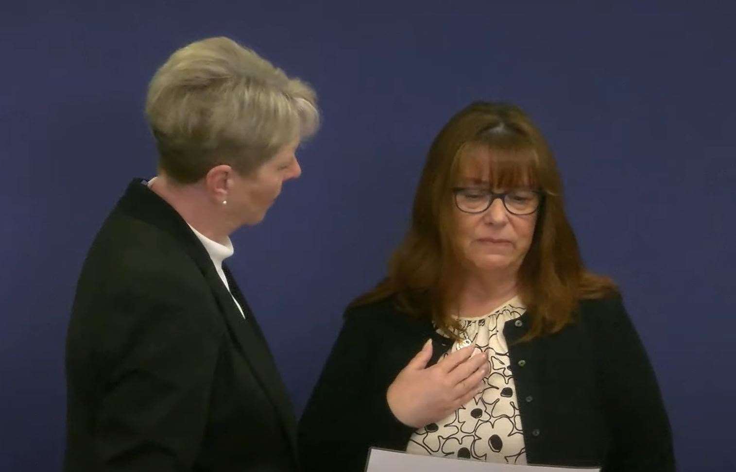 Former head of IT Lesley Sewell was tearful as she took an oath ahead of her evidence on Thursday (Post Office Horizon IT Inquiry/PA)