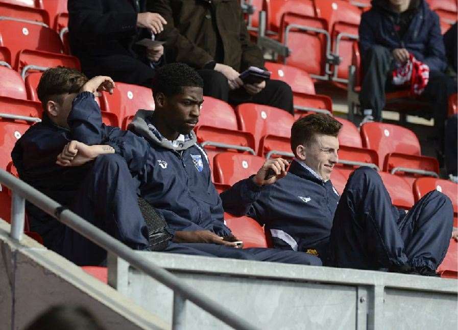 Harry Grant in the stand at Fleetwood shortly after signing for the Gills Picture: Barry Goodwin