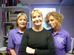 Angela Clay with Maidstone Day Centre staff Sue Tallowin and Julie Davies