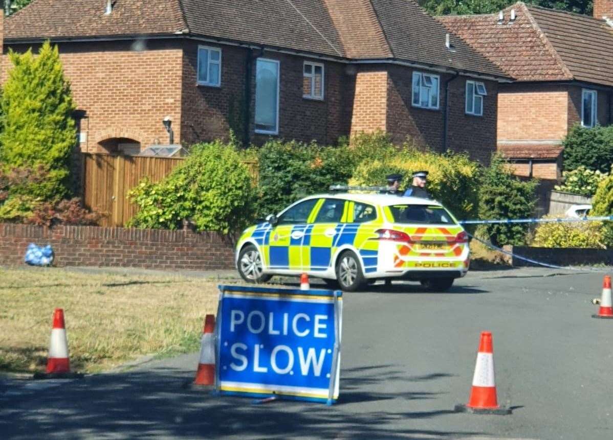 The Meadway near Bradbourne Lakes has been taped off by police