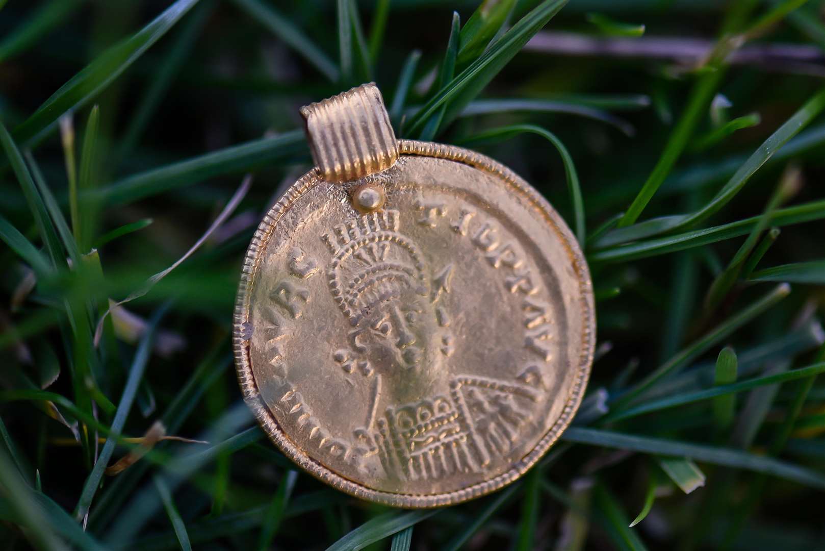 A couple have found a gold Saxon pendant while metal detecting. Picture: Alan Langley