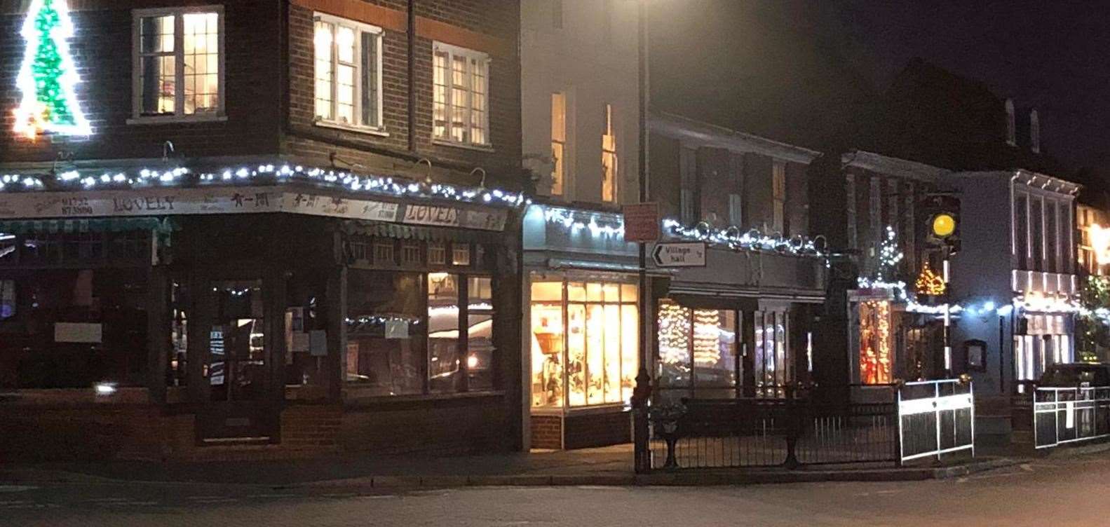 The town centre has been brightened up with festive lights