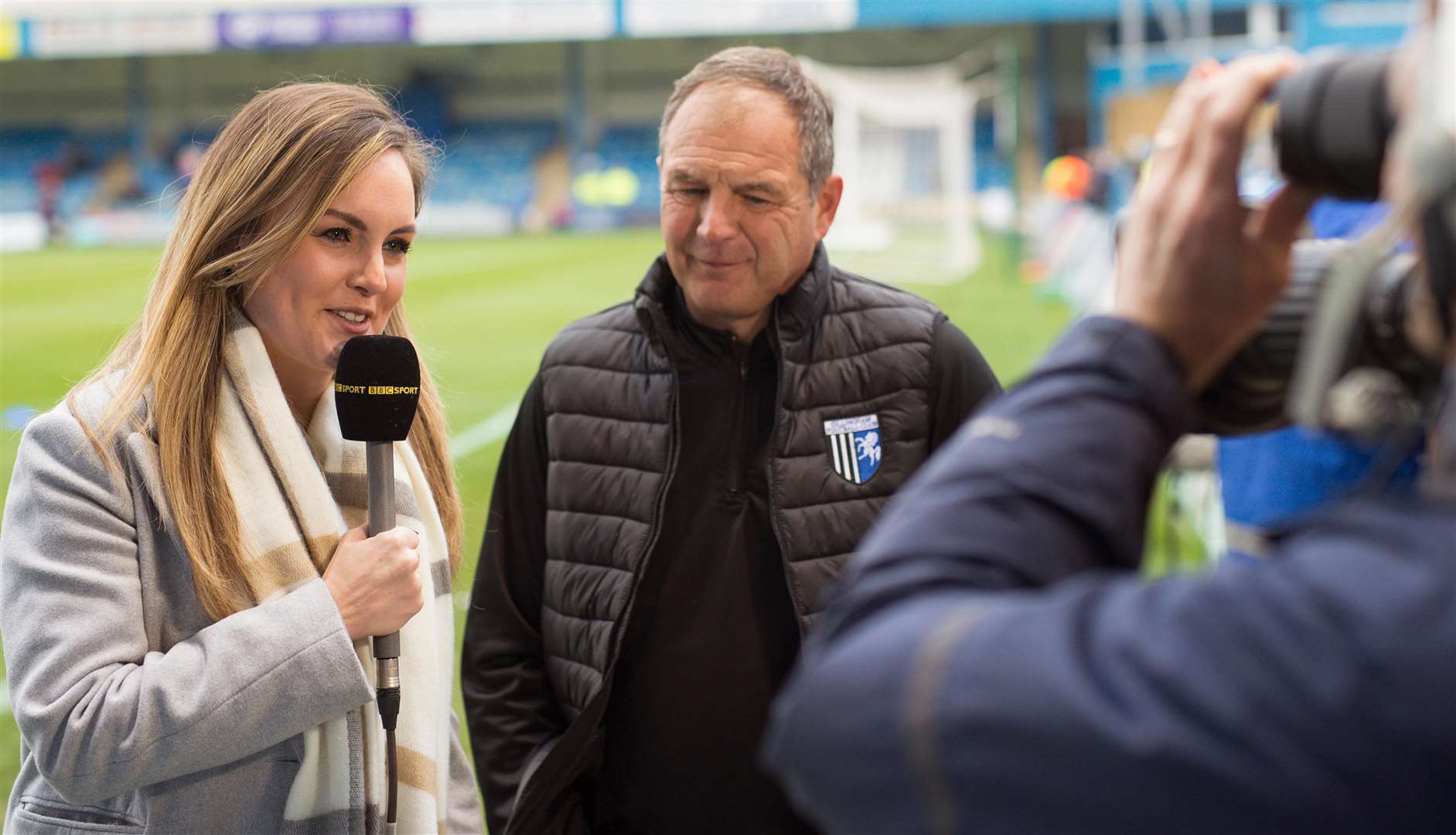 Gills boss Steve Lovell in the television spotlight before kick-off Picture: Ady Kerry