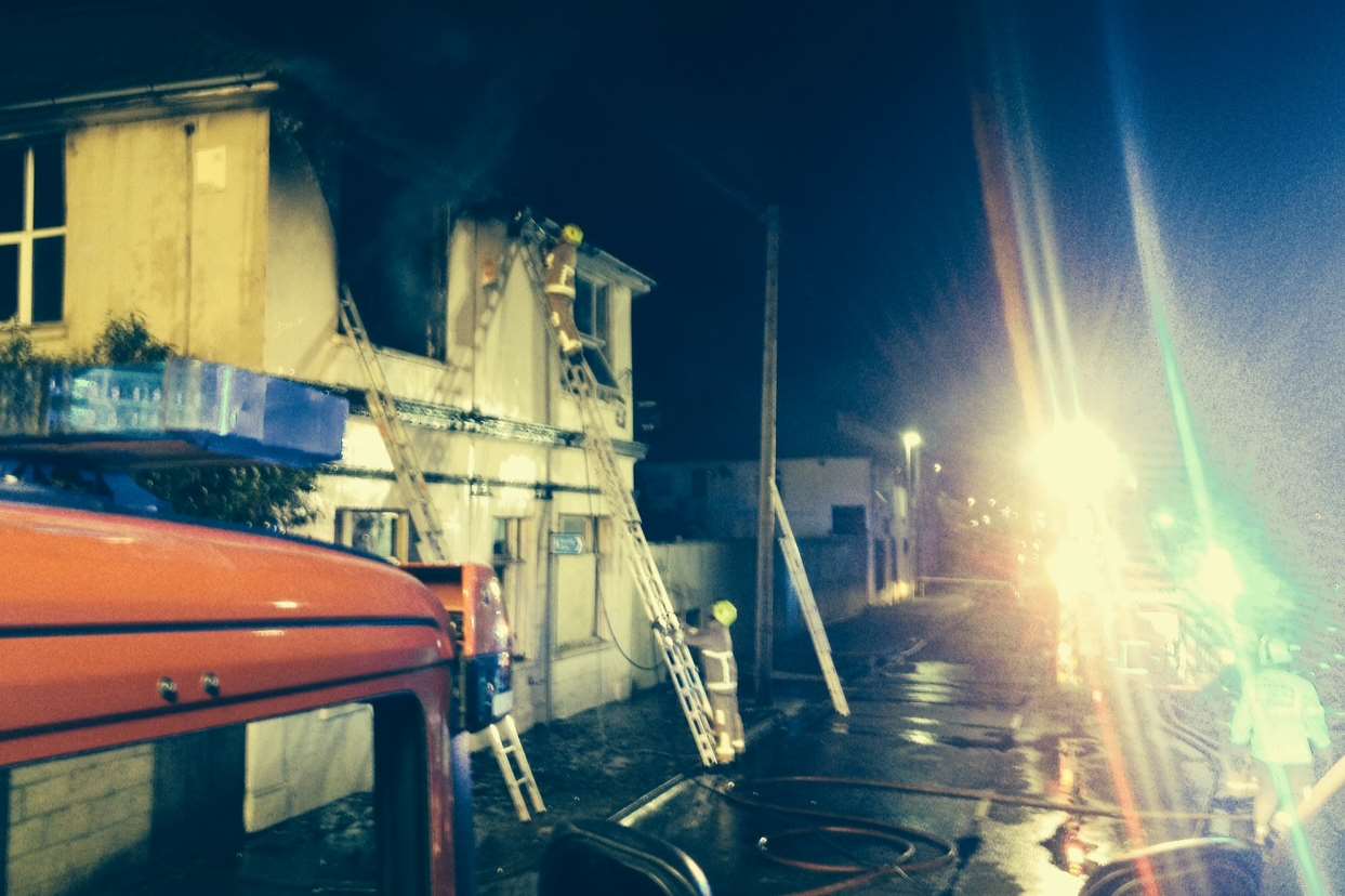 Fire at a derelict pub in Canal Road, Strood