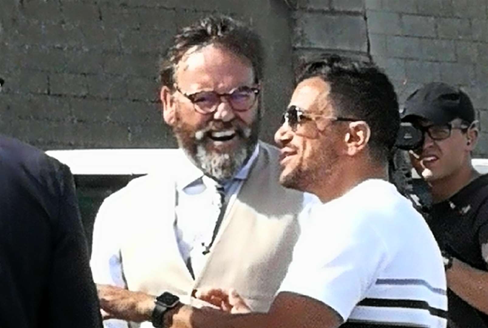 He was seen chatting to antiques expert Paul Laidlaw along the seafront. Picture: Bob Keehner
