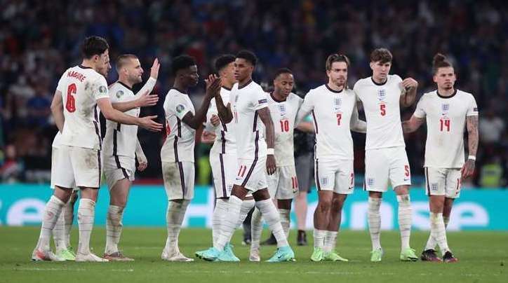 Bukayo Saka, Jadon Sancho and Marcus Rashford were racially abused after missing penalties against Italy Picture: Nick Potts/PA