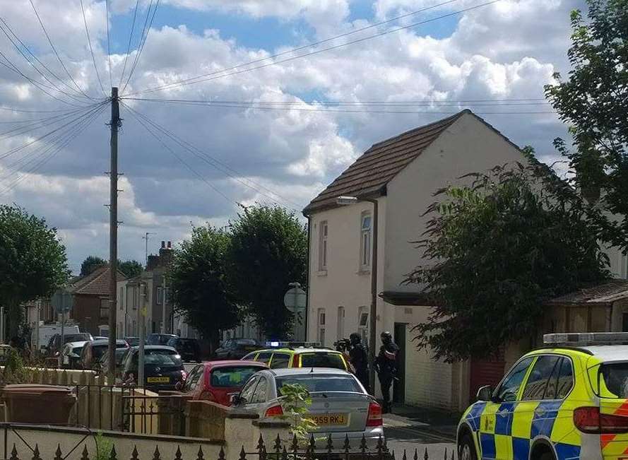 Armed police have been spotted in Saunders Street, Gillingham. Pic: Kellie Jones/Kent 999s