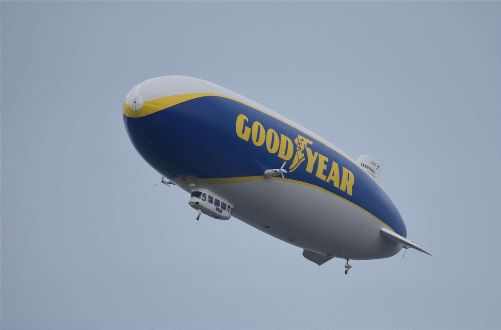 The Goodyear blimp was spotted flying over Gravesend this afternoon. Photo: Jason Arthur