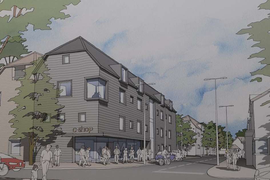 Artist's impression of the new housing development in Power Station Road, Halfway