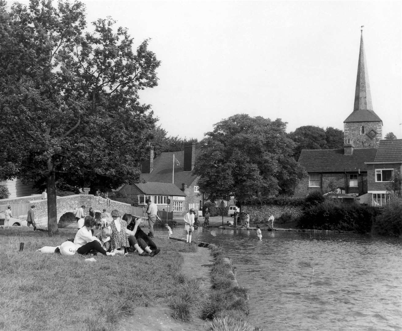 River scene at Eynsford in 1968