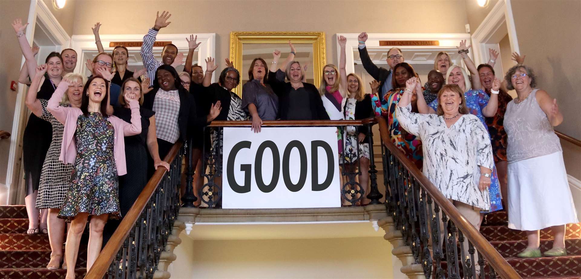Children's services staff celebrating their 'good' rating. Pic: Medway Council