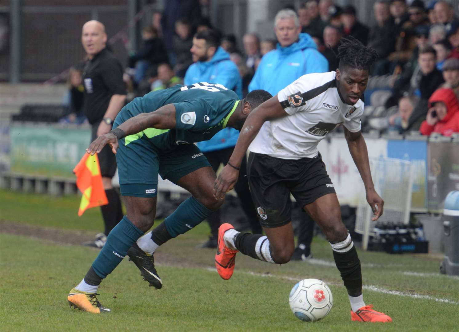 Dartford's Andre Coker gets away from his man against Chippenham. Picture: Chris Davey