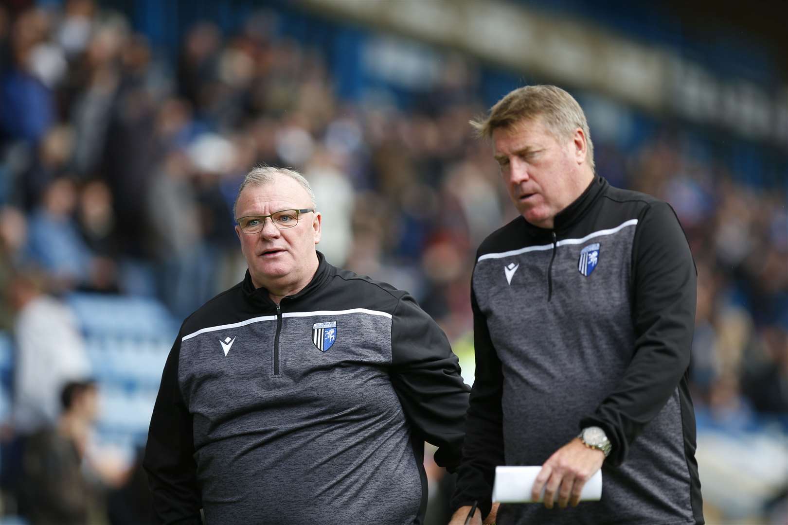 Gillingham manager Steve Evans with assistant Paul Raynor Picture: Andy Jones
