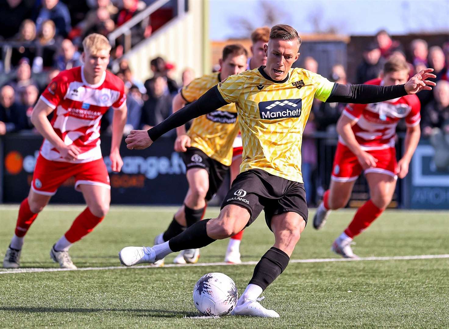 Sam Corne puts Maidstone in front from the spot. Picture: Helen Cooper