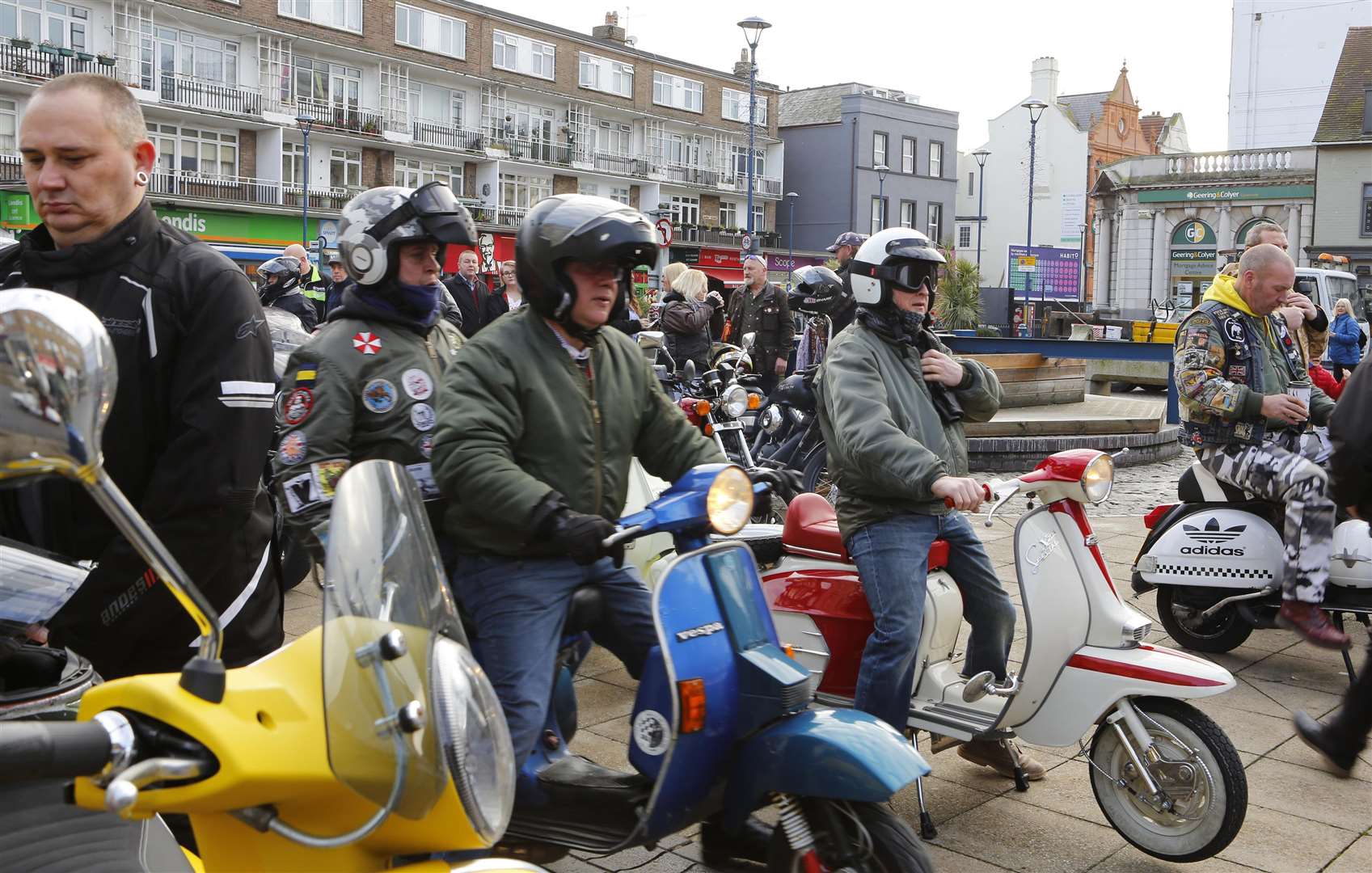 Scooter riders led a procession to Barham Crematorium