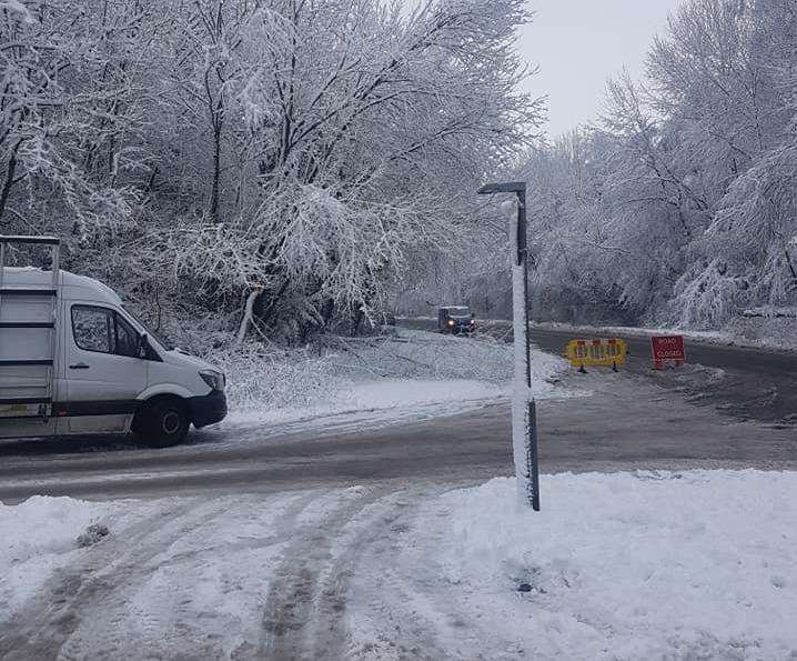 Walderslade Woods Road is expected to be closed all weekend. Pic from Paul Burch. (6927496)