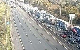 Traffic queuing near Junction 30 of the M25. Picture: National Highways