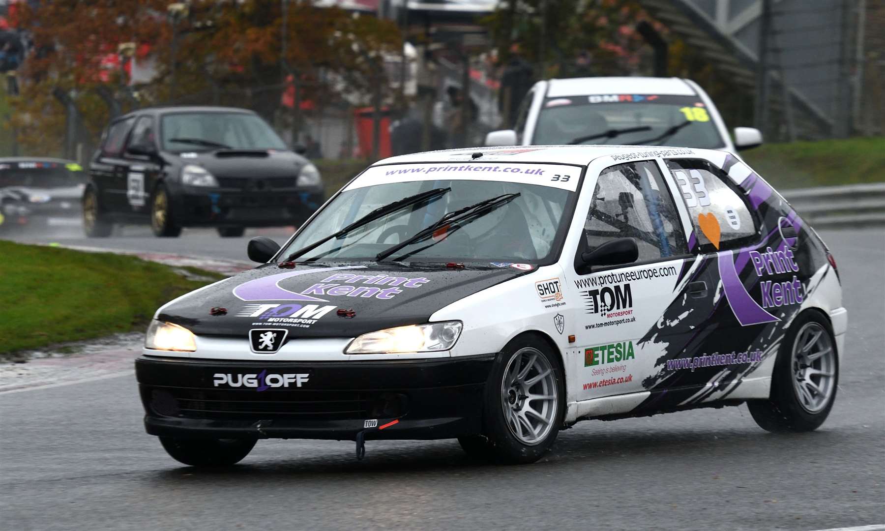 Peugeot 306 racer Chris Bassett, from New Ash Green, finished first and second in class in the Super Saloons races