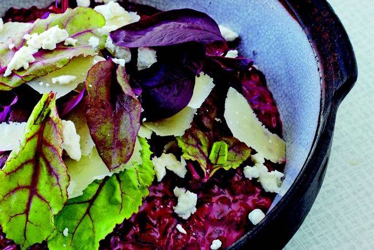 Tom Aikens' beetroot risotto with goats' cheese