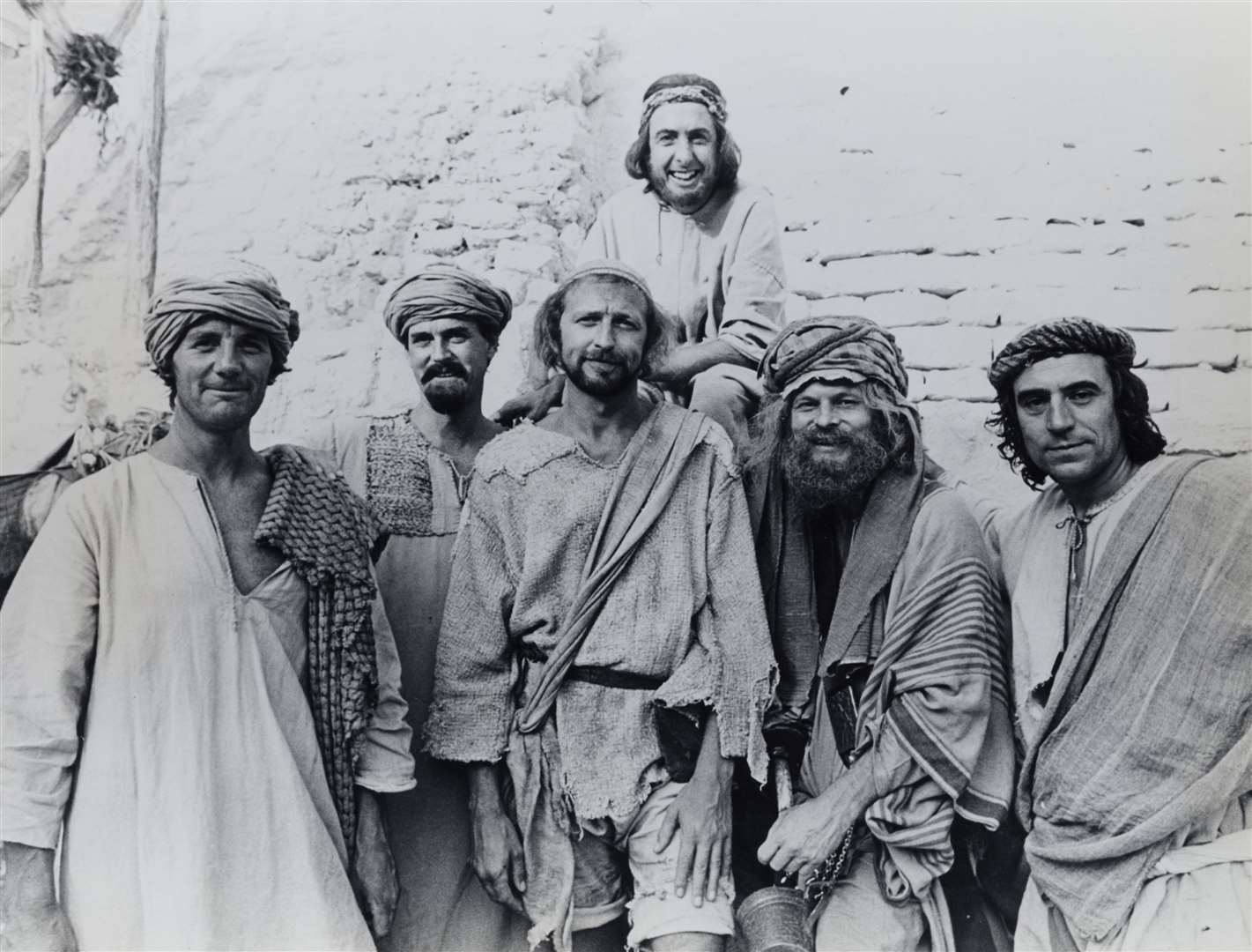 The Monty Python team during filming of 1979's Life Of Brian - Graham Chapman centre front Picture: Python (Monty) Pictures Ltd