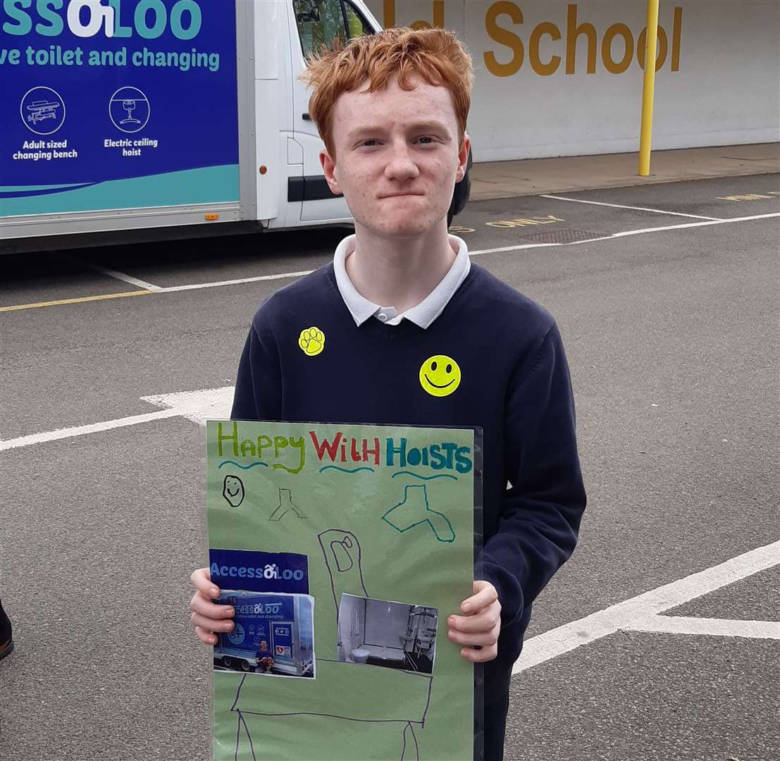 Ifield pupil Brendan Martin, 14, wants to see more hoists so classmates like Baillie don't miss out. Photo: Sean Delaney