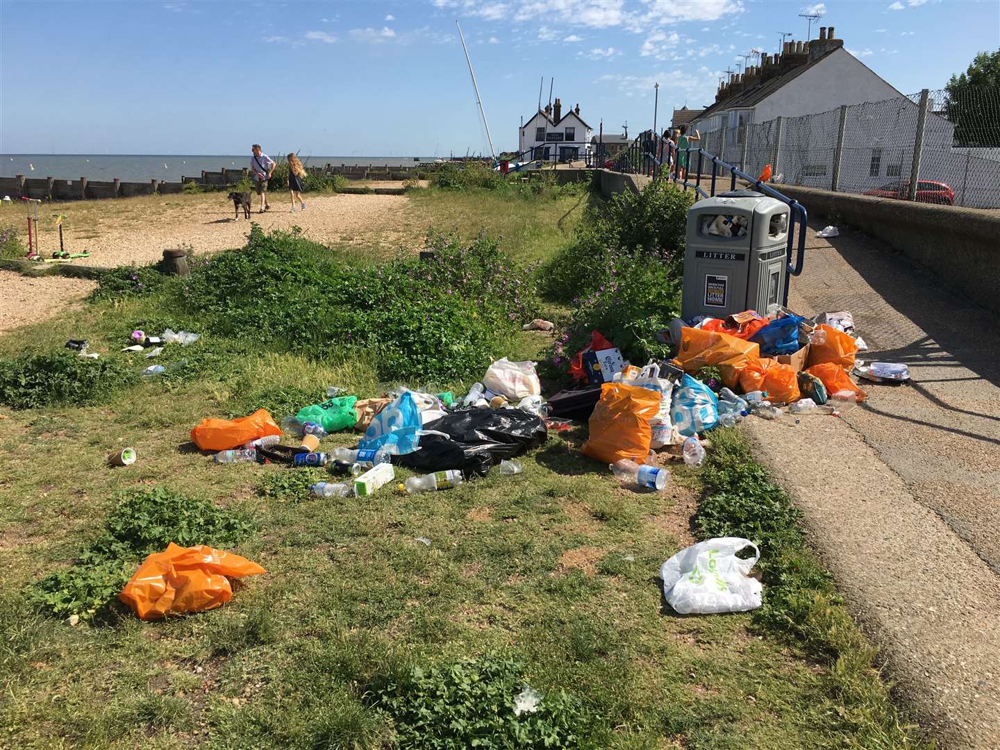 Litter on Whitstable beach on June 30. Pic: George Caffery