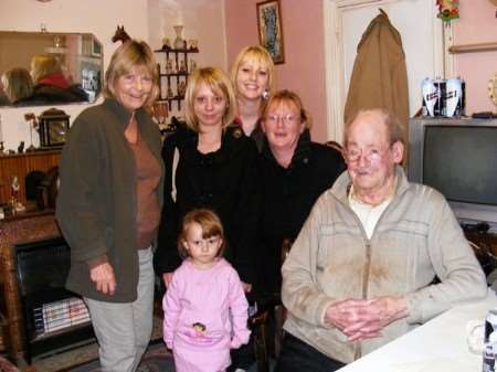Bill "Jock" Garner and his family at his home last Christmas