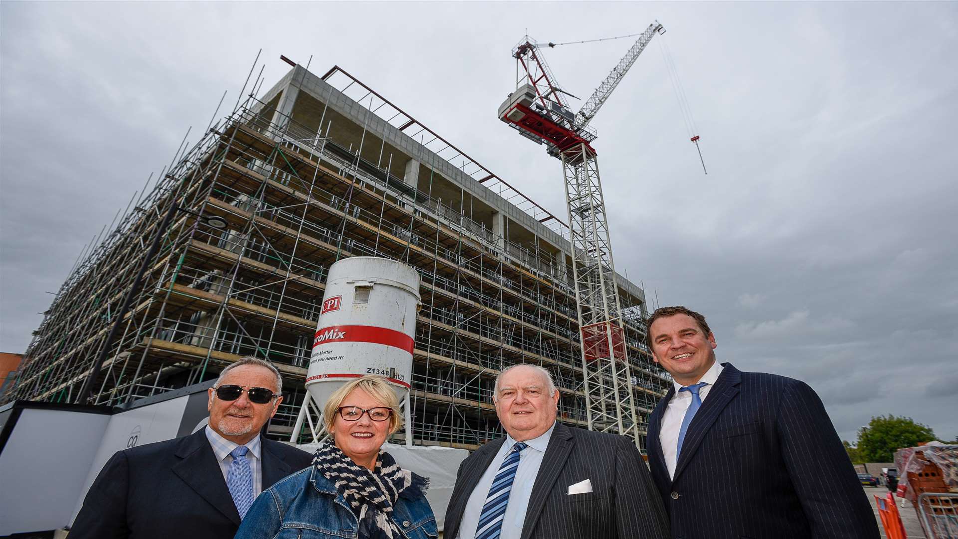Developer George Wilson, ABC's Tracey Kerly, council leader Gerry Clarkson and developer Mark Quinn