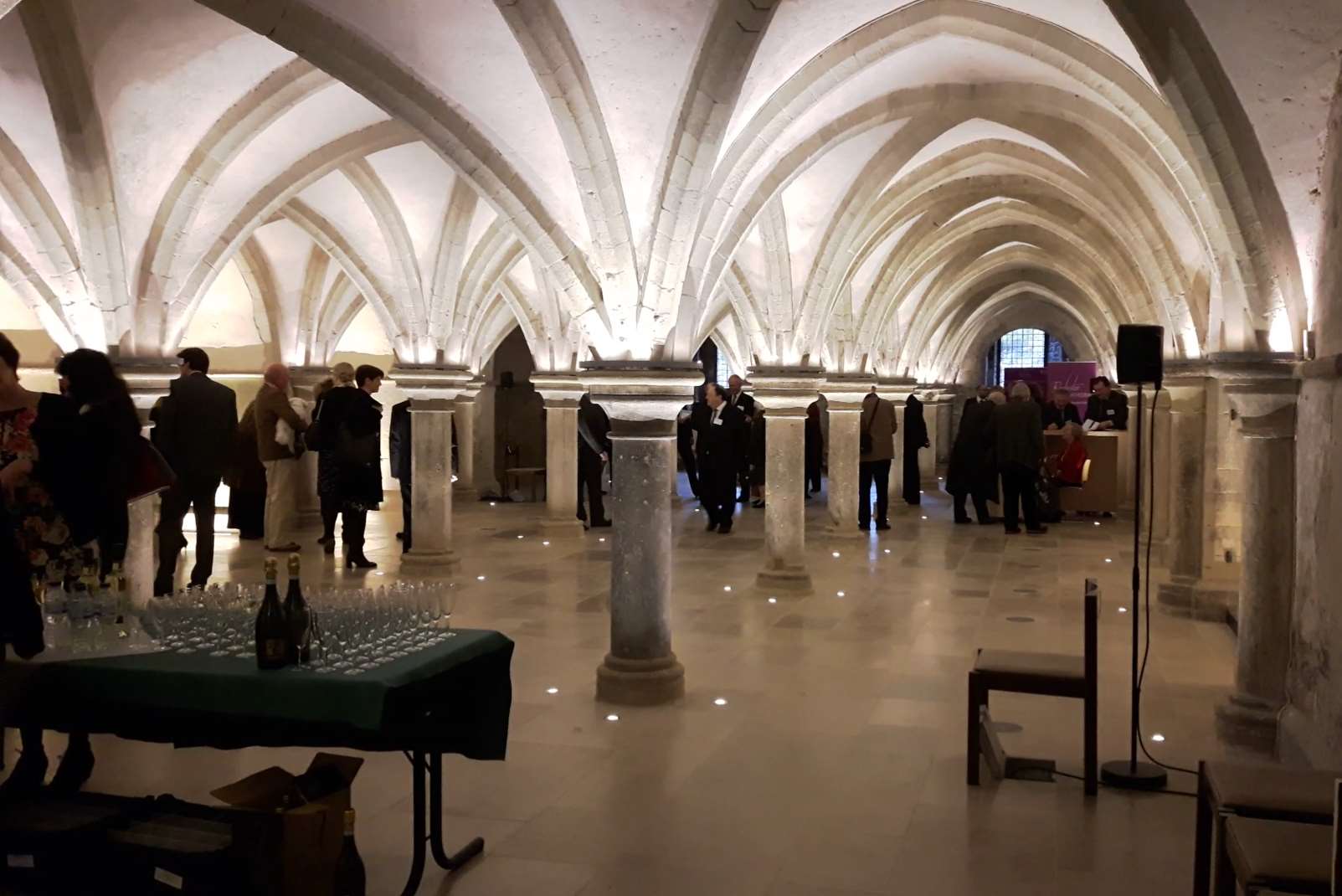 The crypt has been transformed into an exhibition space
