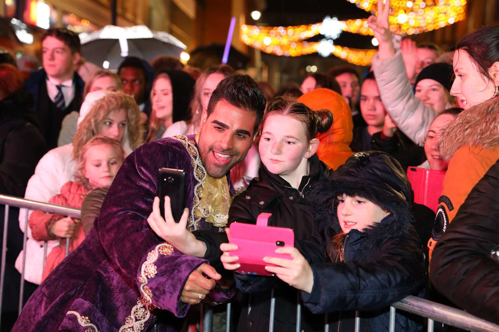 Panto star Dr Ranj at last year's Christmas lights switch on in Canterbury