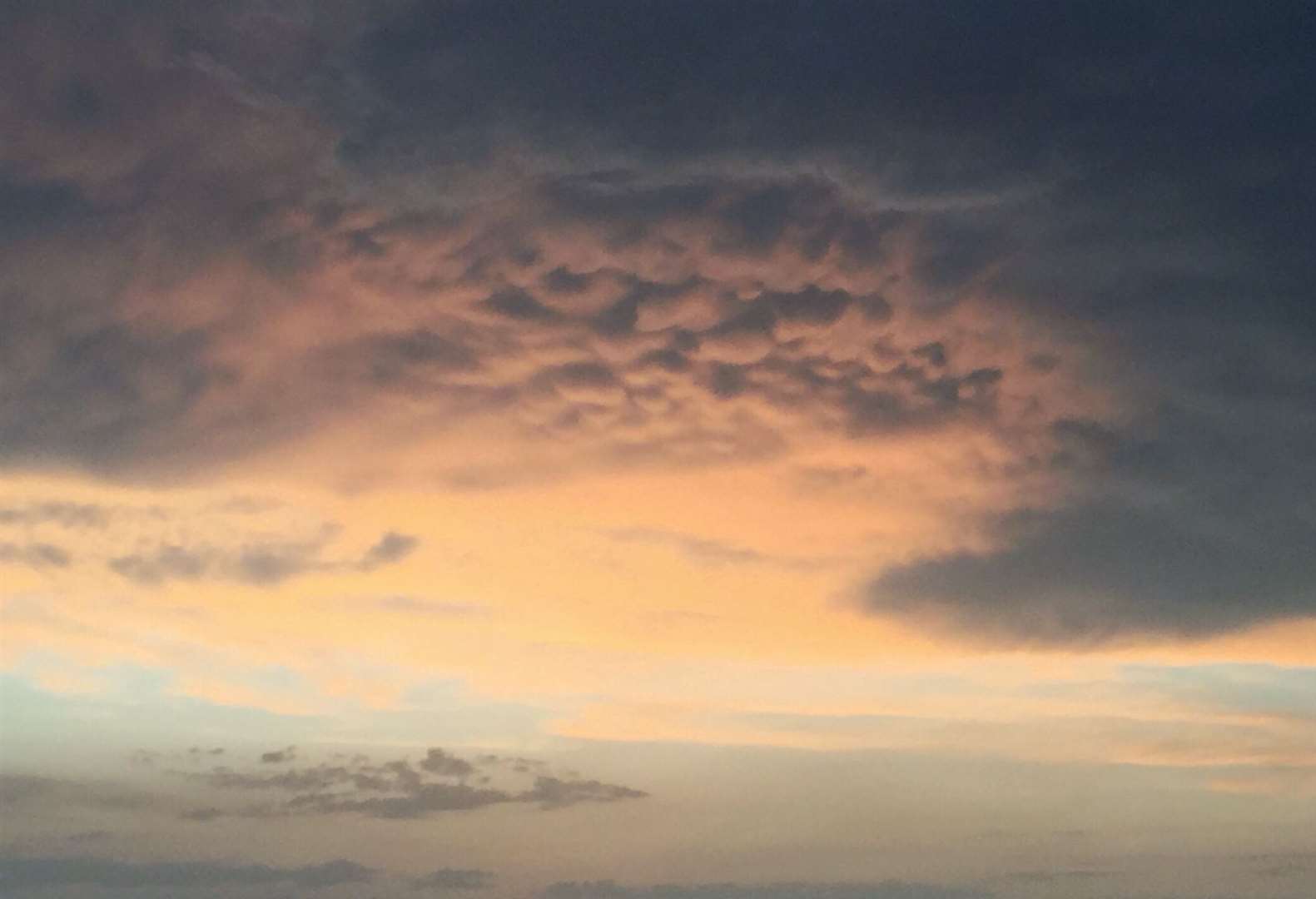 The rare mammatus clouds were spotted in Eccles