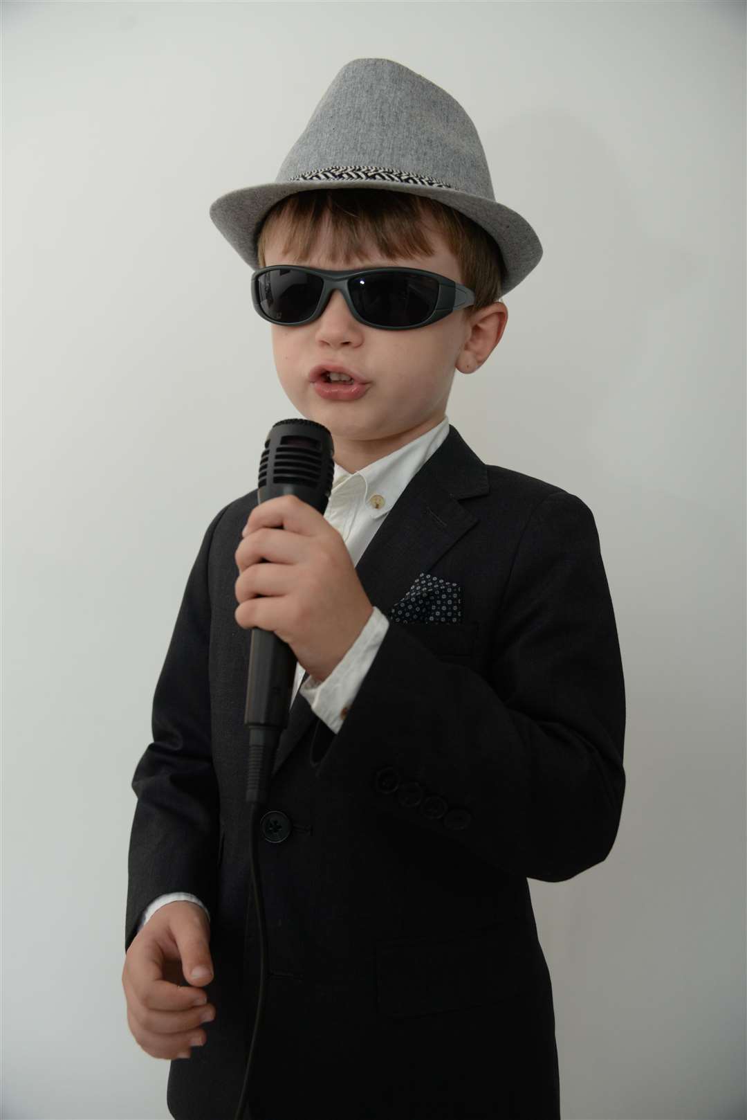 Five-year old Jimmy Aska Winch of Yalding as Sugg's from Madness. He has been entertaining audiences at rugby club events. Picture: Chris Davey... (4730980)