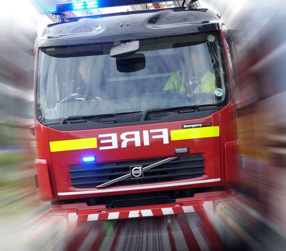 Three fire engines were called. Stock image