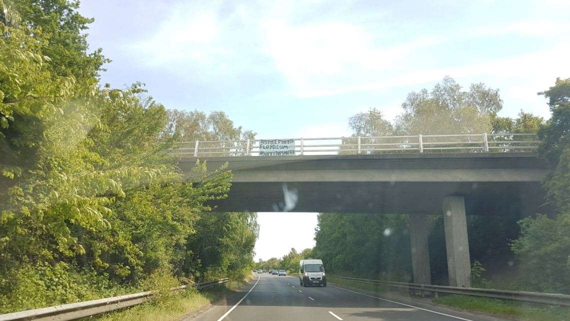 The new 50mph limit will be enforced from Bellar's Bush roundabout to this flyover bridge on the A256 in Sandwich
