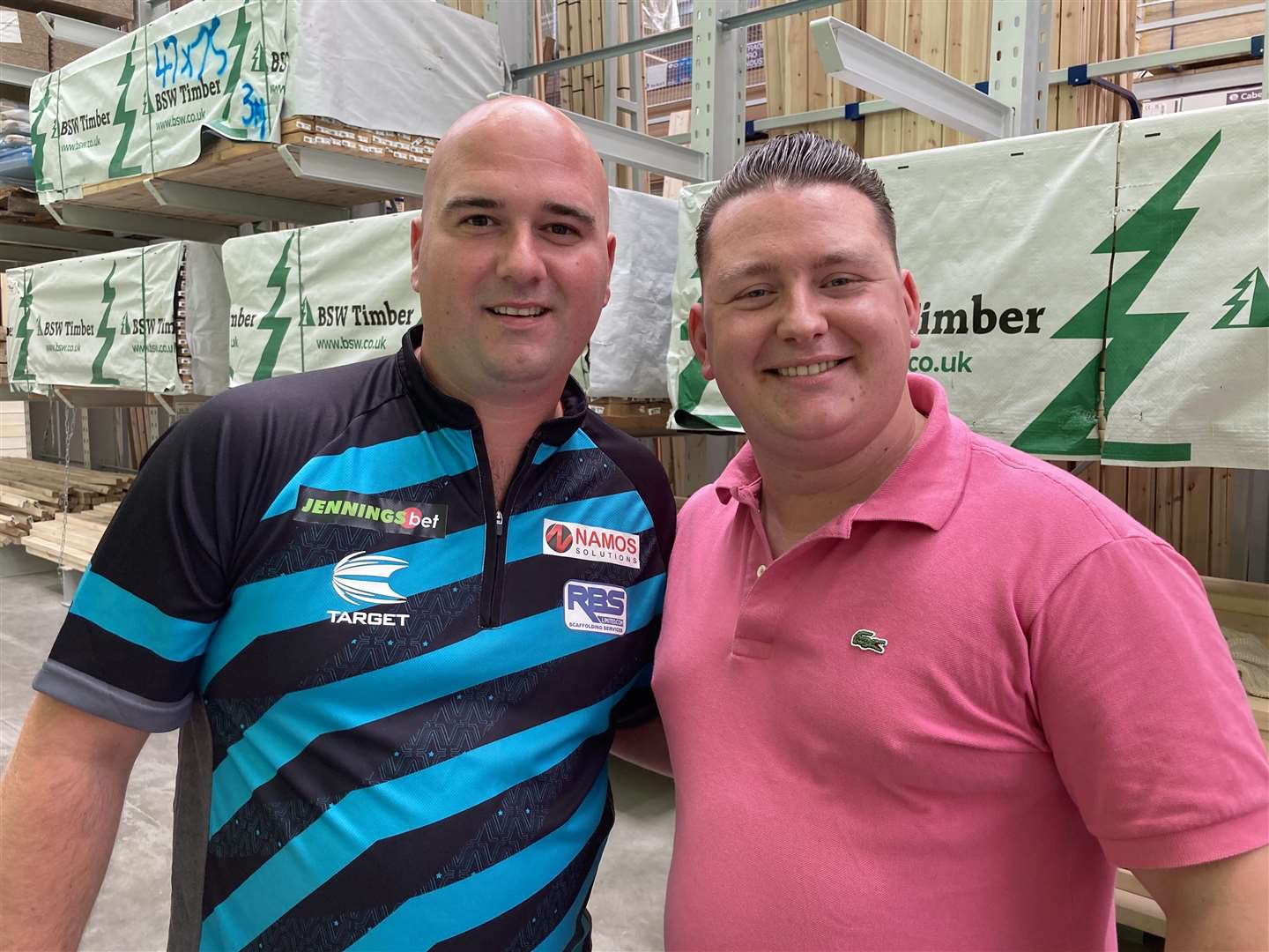 Rob Cross with Wainscott's William Penniall at the new store in Strood